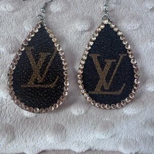 Elegant Louis Vuitton and Gold Teardrop Earrings